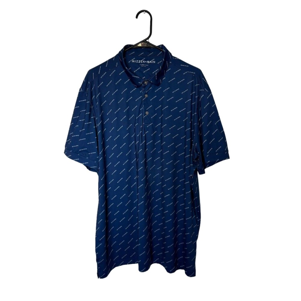 Mizzen+Main Polo Shirt Mens XL Blue Out of Office Performance Stretch Classic